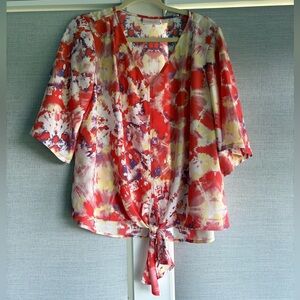 Belle Tie Front Tie Dye Blouse